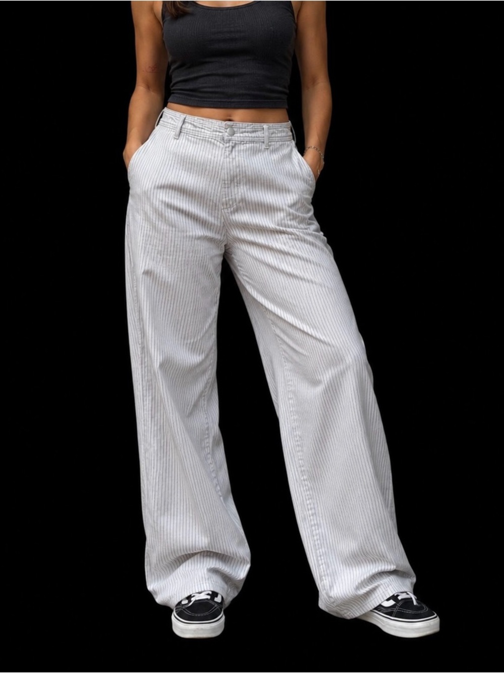Universal Thread White Pinstripe Sailor Wide-Leg Pants